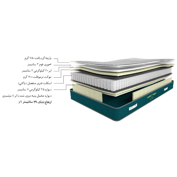 تشک یکنفره نرم آسا مدل آلتین عرض 120